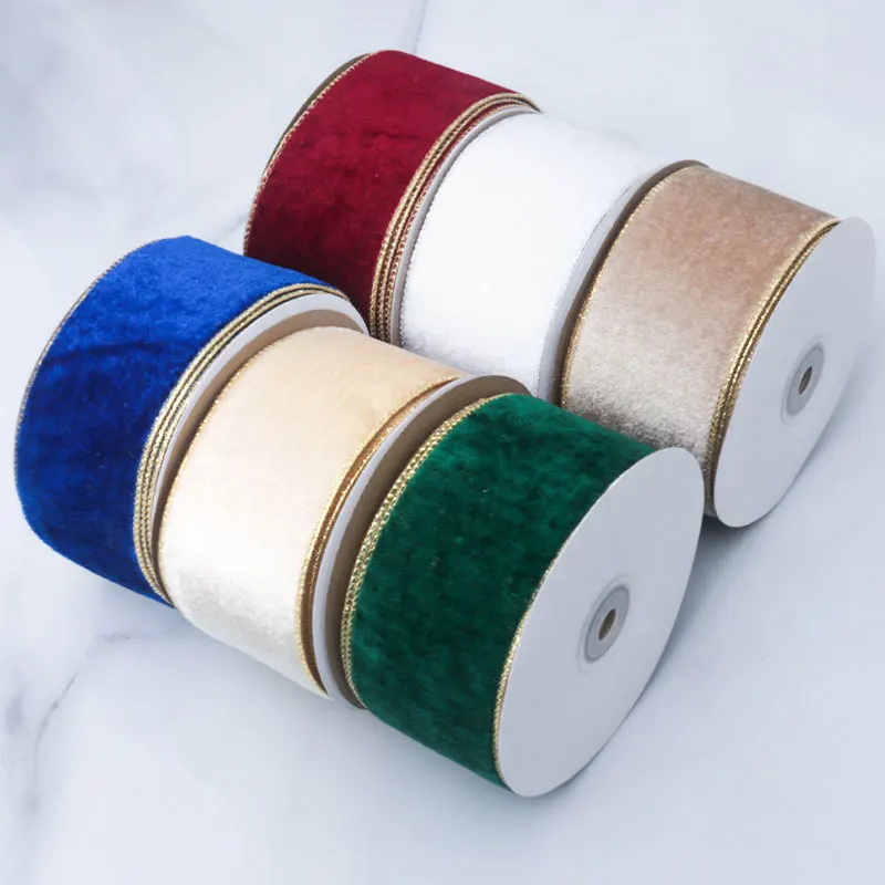 50MM Wired Edge Reversible Vel - Velvet Ribbon Roll 评论和价格