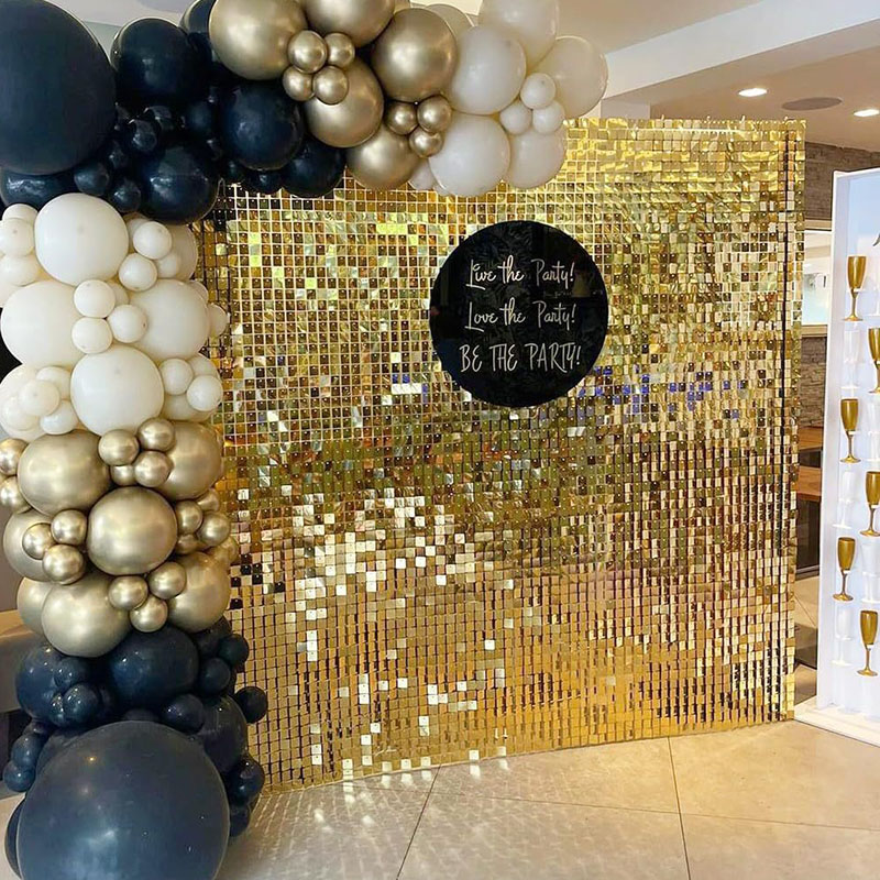 6-27 Pcs Light Golden Shimmer  - Sequin Fabric Panel 评论和价格