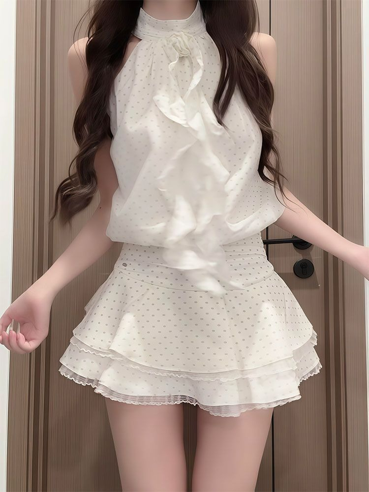 French Sweet Polka Dot 2 Piece - Elastic Lace Trim 评论和价格