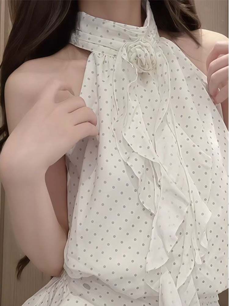 French Sweet Polka Dot 2 Piece - Elastic Lace Trim 评论和价格