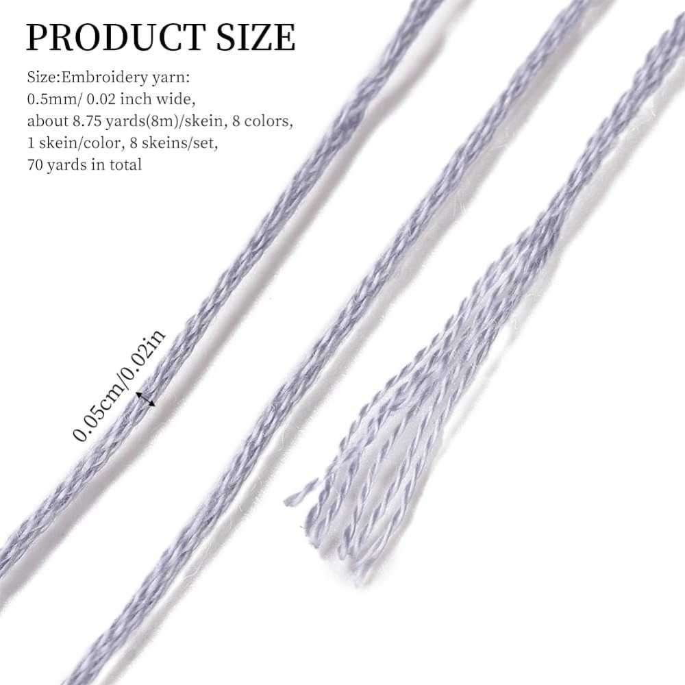 8 Skeins 70 Yards Grey Friends - Embroidery Embellishments 评论和价格