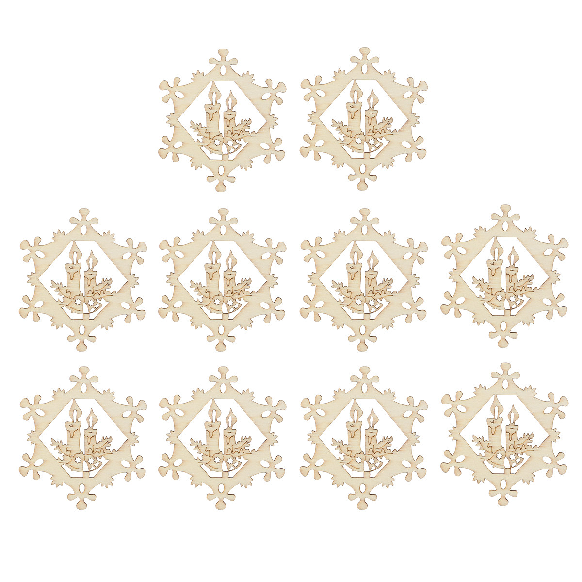 10Pcs Snowflake Pendant Christ - Christmas Craft Embellishment 评论和价格