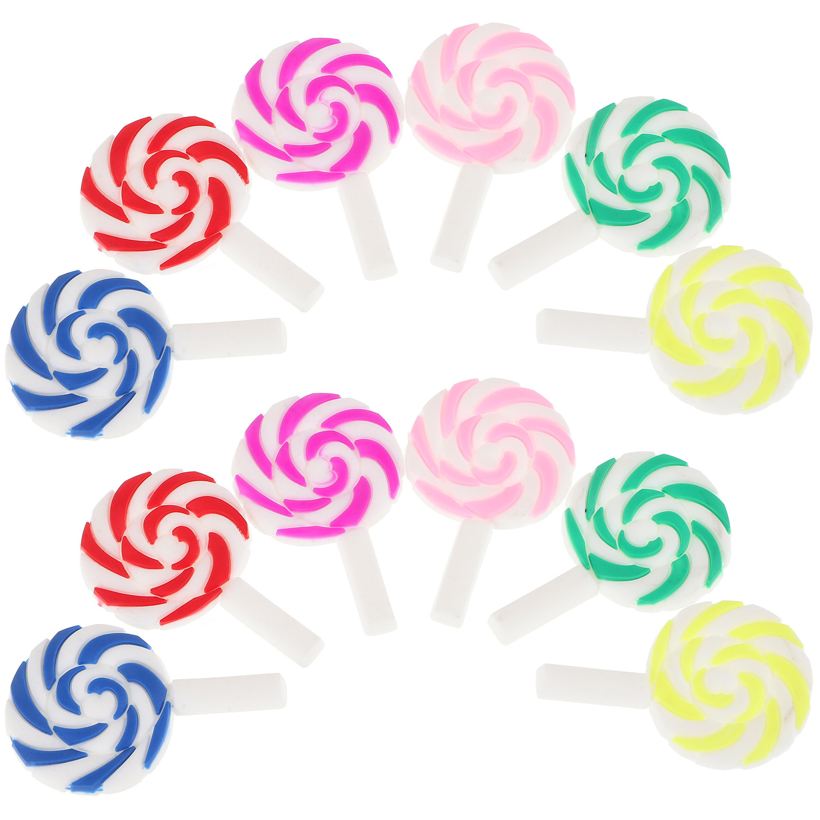 36Pcs Vibrant Rainbow Lollipop - Craft Embellishment 评论和价格