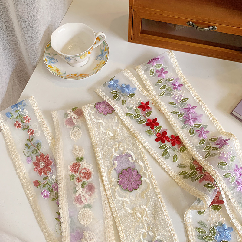 1 Yard Lace Embroidery Flower  - Lace Ribbon Trim 评论和价格