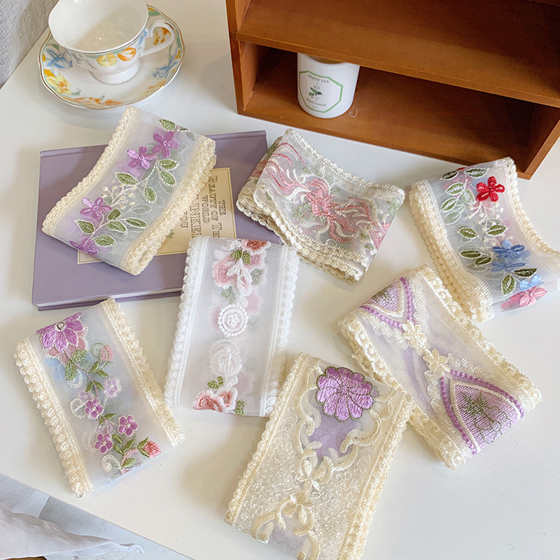 1 Yard Lace Embroidery Flower  - Lace Ribbon Trim 评论和价格