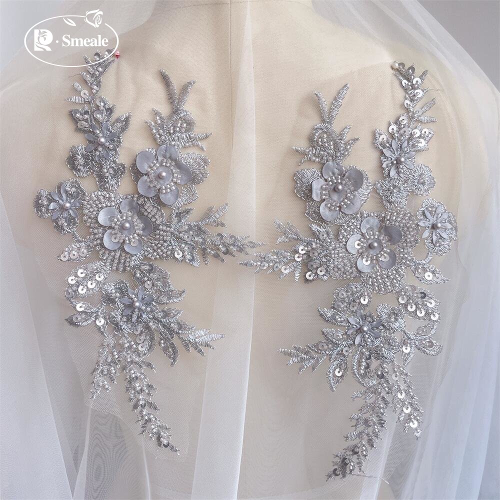 2PCS/1Pair New 12 Colors Sequi - Applique Patch Flower 评论和价格