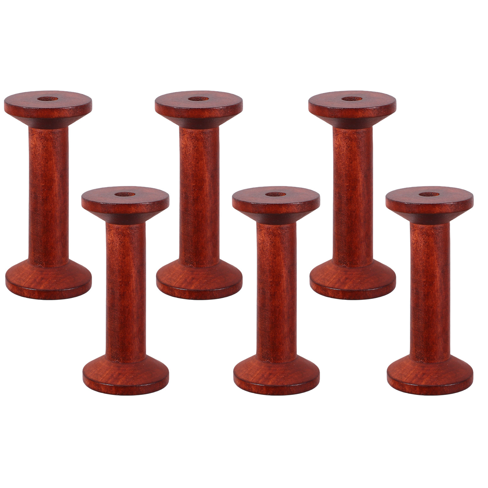 6Pcs Wooden Empty Spools for C - Embroidery Craft 评论和价格