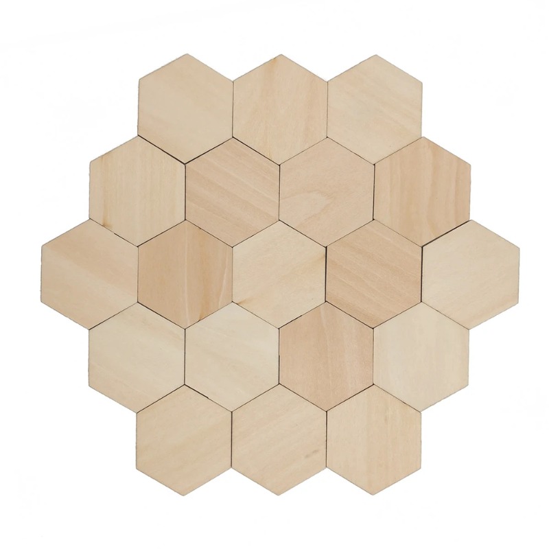 10-120mm Wooden Hexagon Blank  - Christmas Craft Embellishment 评论和价格