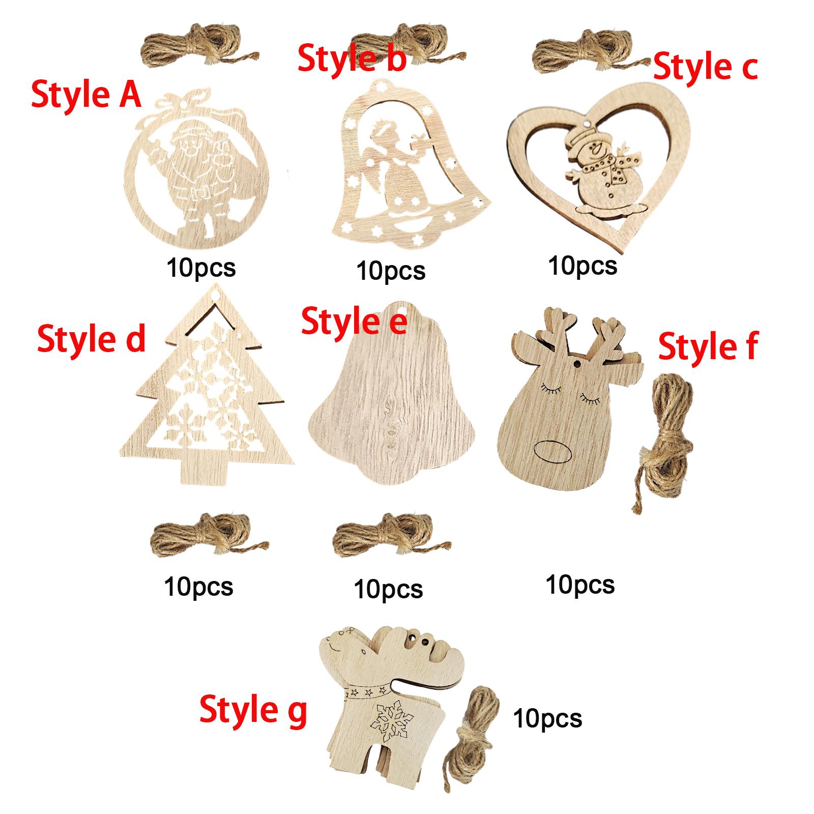 Unfinished Wooden Cutouts Xmas - Christmas Craft Embellishment 评论和价格