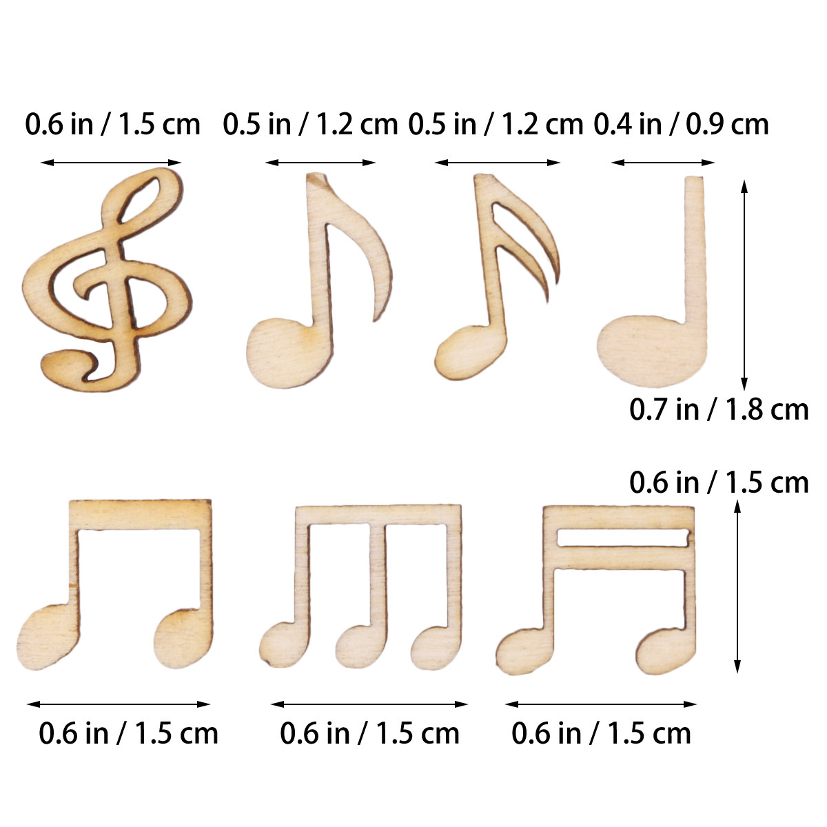 100Pcs Wooden Music Notes Natu - Christmas Craft Embellishment 评论和价格