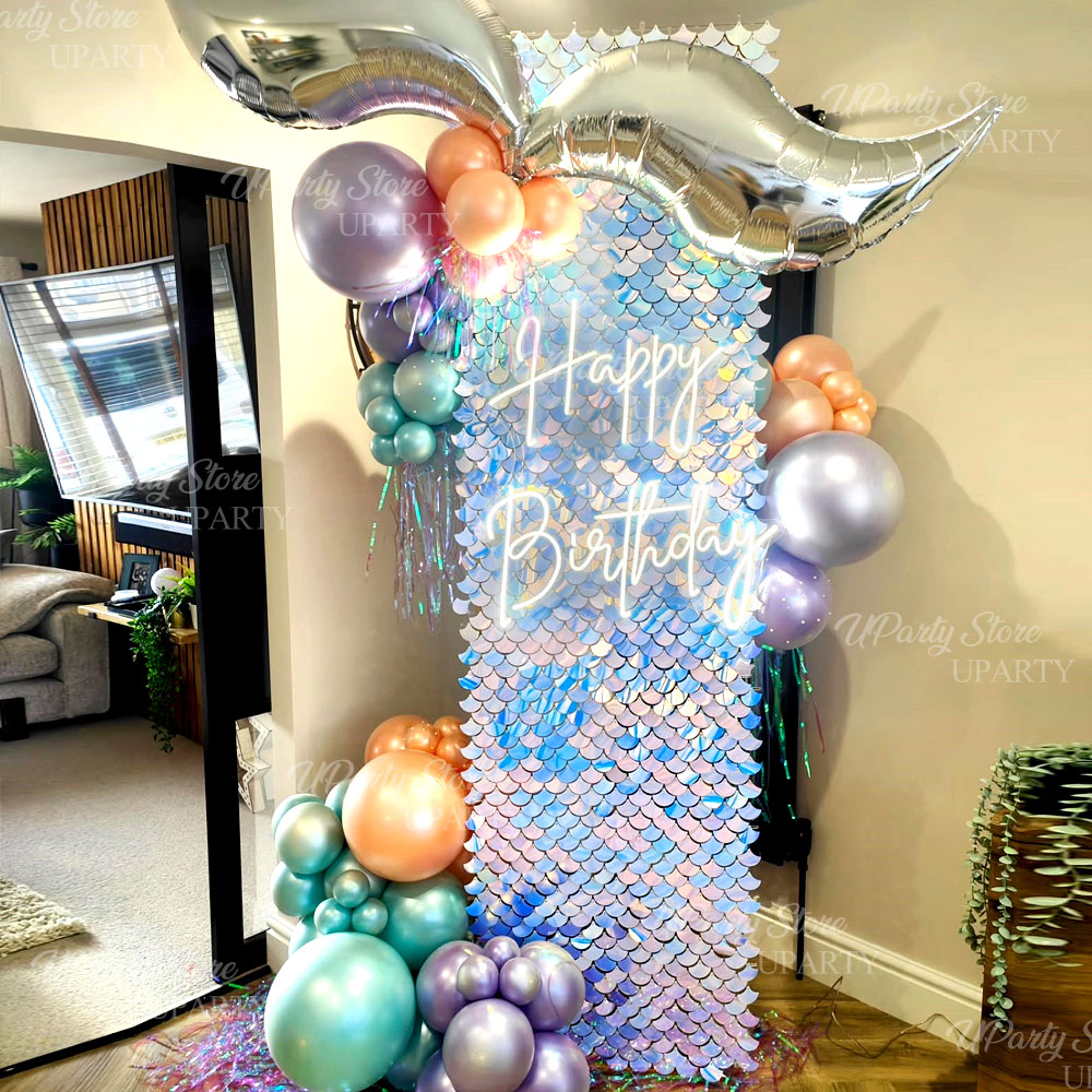 12pcs Mermaid Sequins Wall Pan - Sequin Fabric Panel 评论和价格