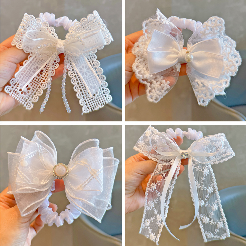 Elastic Hair Ties White Lace B - Tassel Fringe Trim 评论和价格