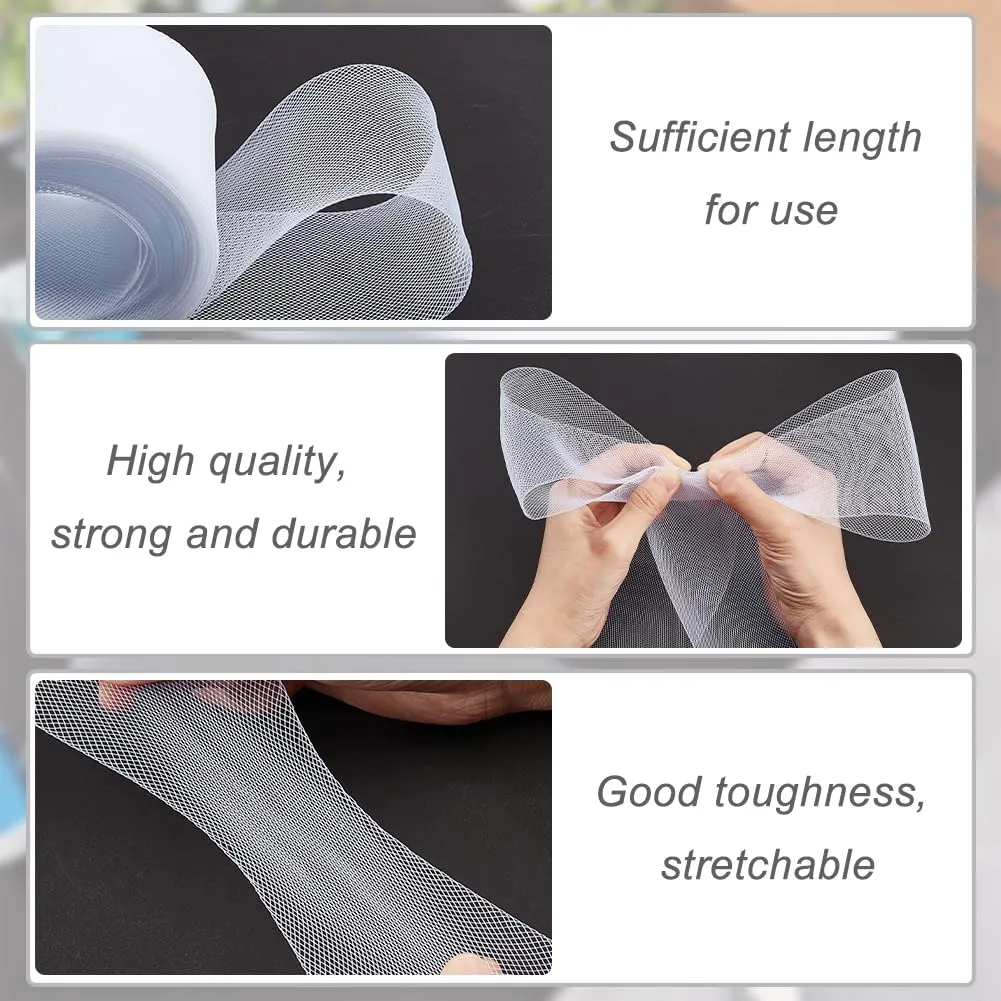 1-10cm Flat Plain Hard Stiff R - Crystal Mesh Fabric 评论和价格