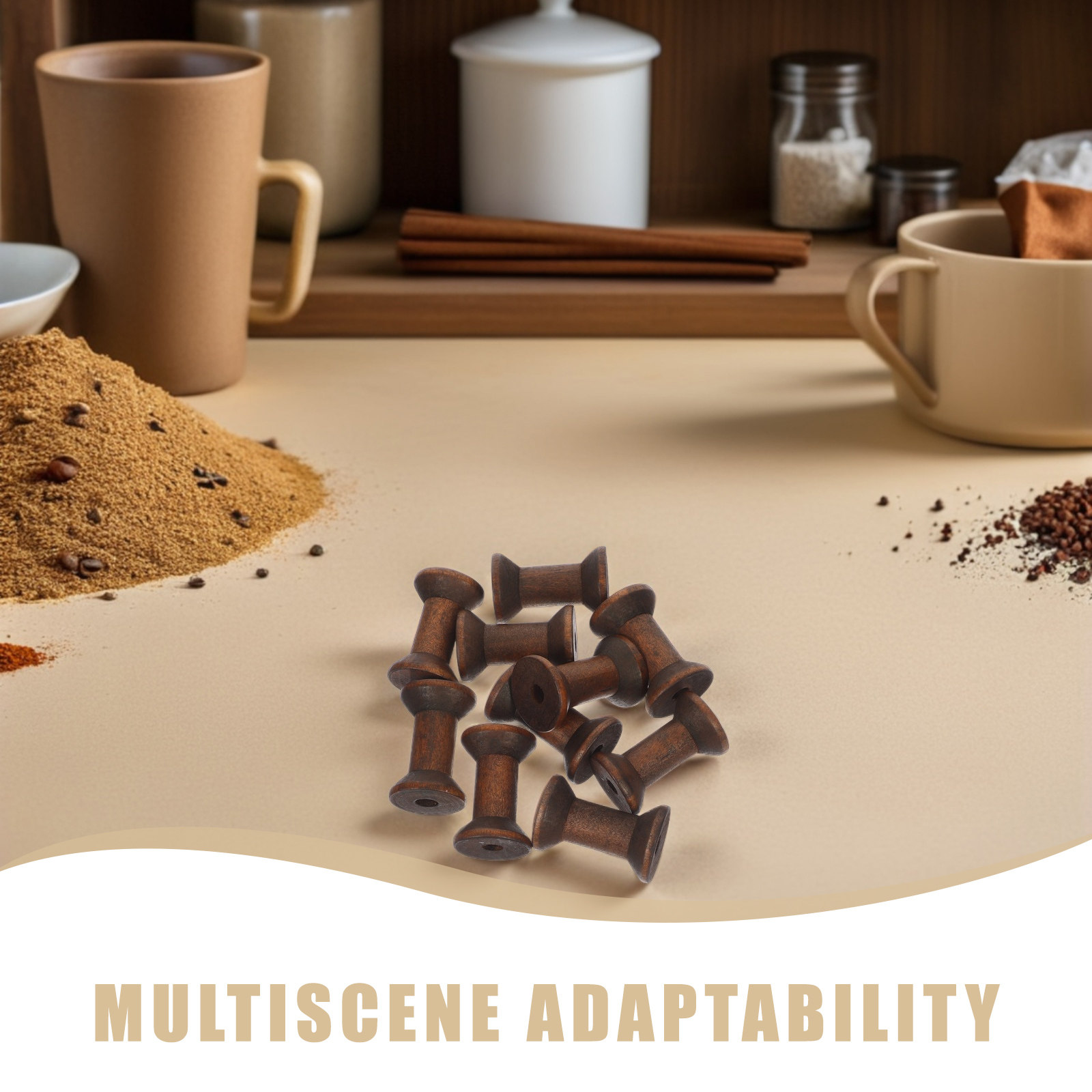 10Pcs Natural Wood Spools Vint - Organza Ribbon Spool 评论和价格