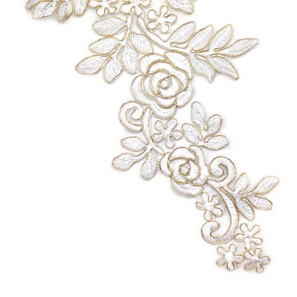 1Pair Polyester Fiber Embroide - Applique Patch Flower 评论和价格