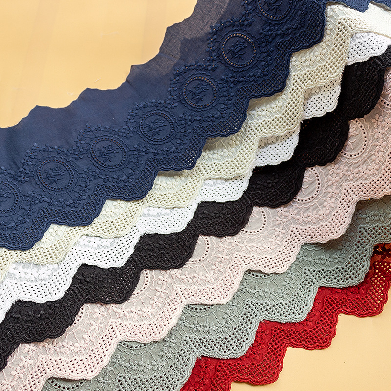 2Yards Colorful  Cotton Embroi - Lace Ribbon Trim 评论和价格