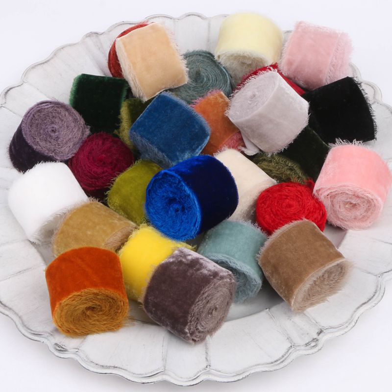 1M/roll Flocking Hand Teared V - Velvet Ribbon Roll 评论和价格