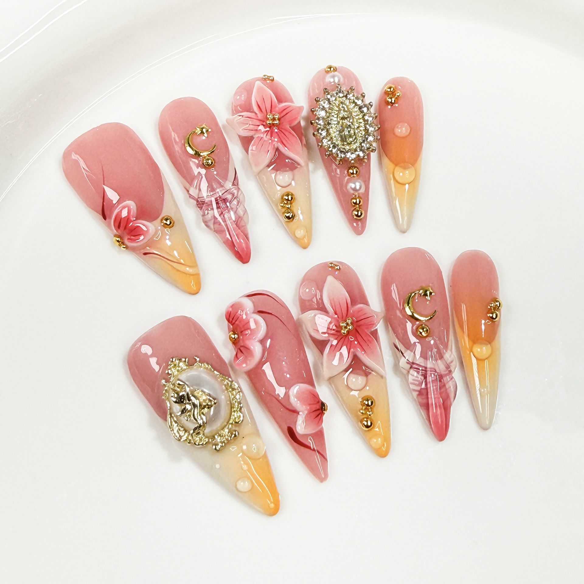 10Pcs Retro Flower Design Fals - Embroidery Embellishments 评论和价格