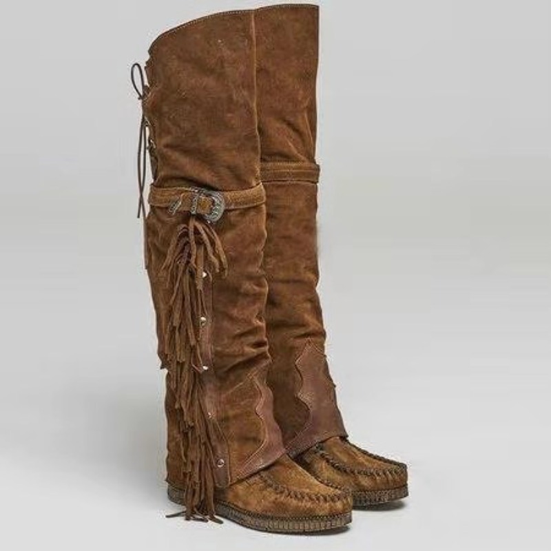 2026 New Womens Over The Knee  - Tassel Fringe Trim 评论和价格