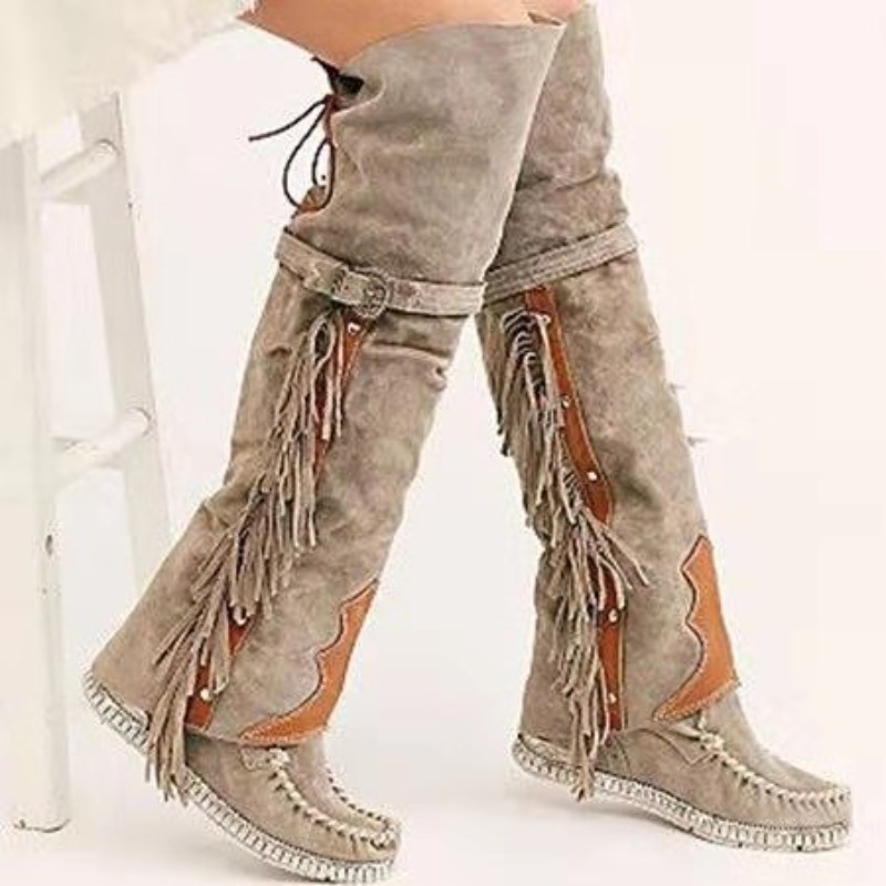 2026 New Womens Over The Knee  - Tassel Fringe Trim 评论和价格