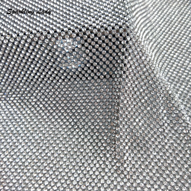 2MM Silver Crystal Mesh Fabric - Crystal Mesh Fabric 评论和价格