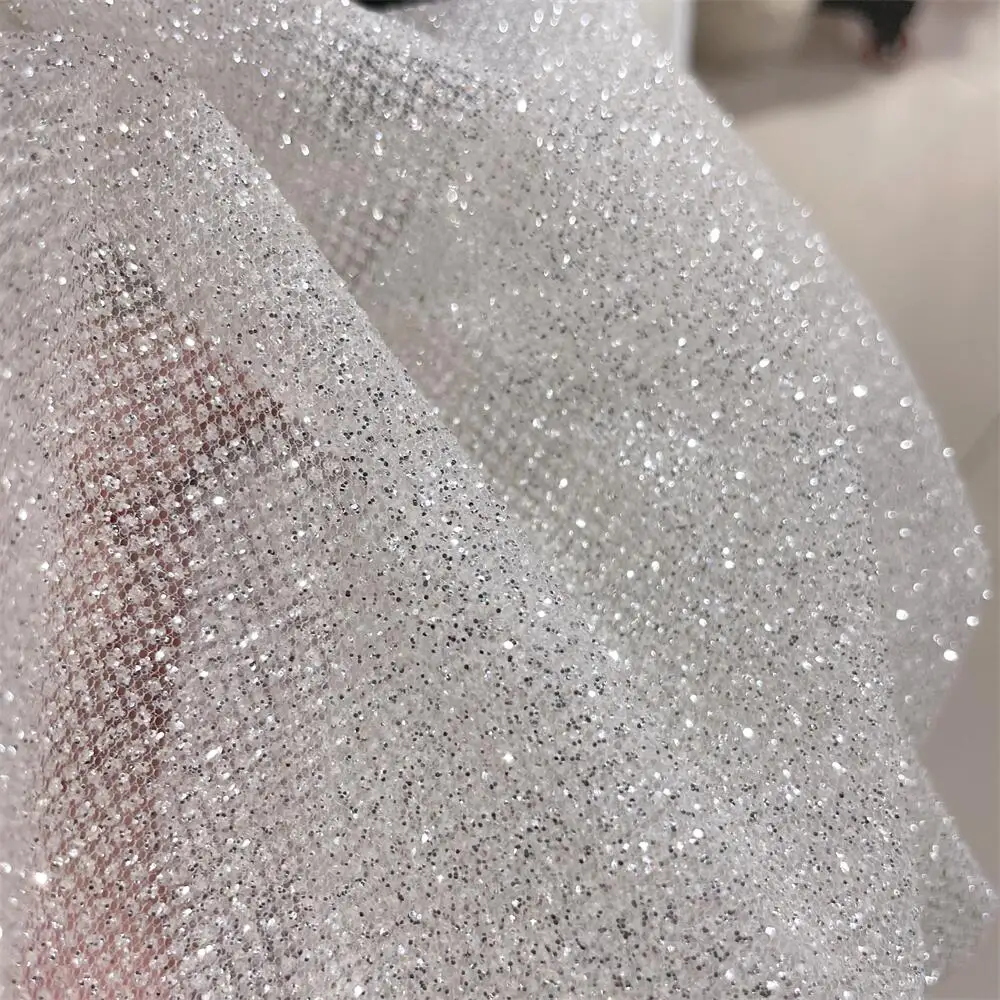 Superdensity-Silver Glitter Ne - Crystal Mesh Fabric 评论和价格